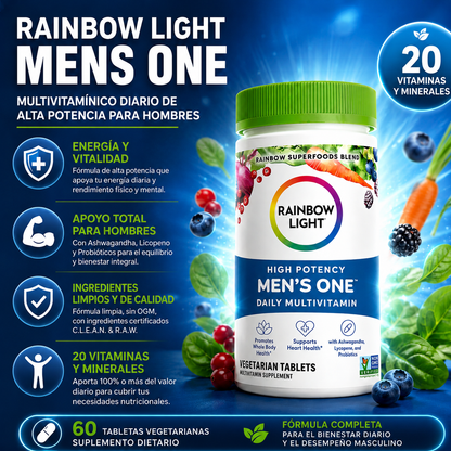 RAINBOW LIGHT MENS ONE – Nutrición diaria masculina con vitaminas, minerales y superfoods