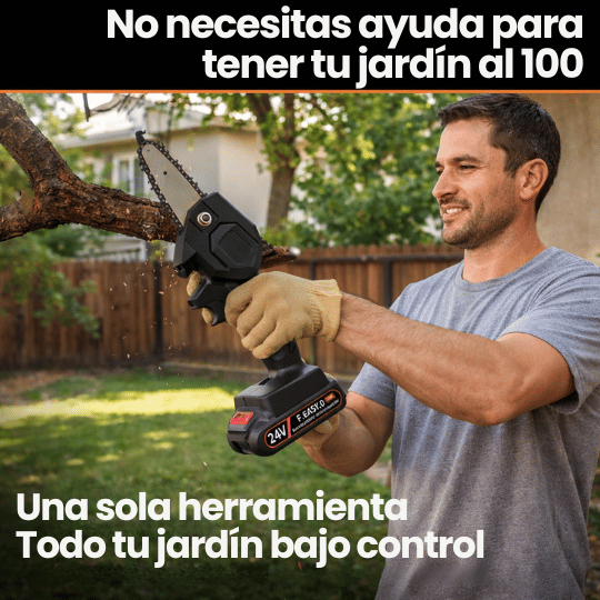 Motosierra Electrica Recargable Portátil de 7 pulgadas de Corte Rápido - Cómoda y Ligera