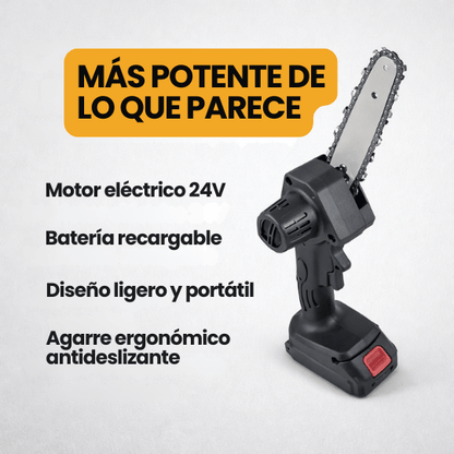 Motosierra Electrica Recargable Portátil de 7 pulgadas de Corte Rápido - Cómoda y Ligera