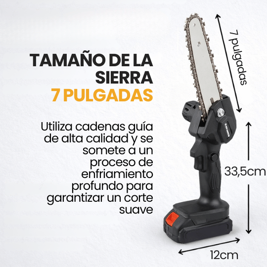 Motosierra Electrica Recargable Portátil de 7 pulgadas de Corte Rápido - Cómoda y Ligera