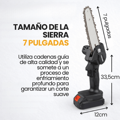 Motosierra Electrica Recargable Portátil de 7 pulgadas de Corte Rápido - Cómoda y Ligera