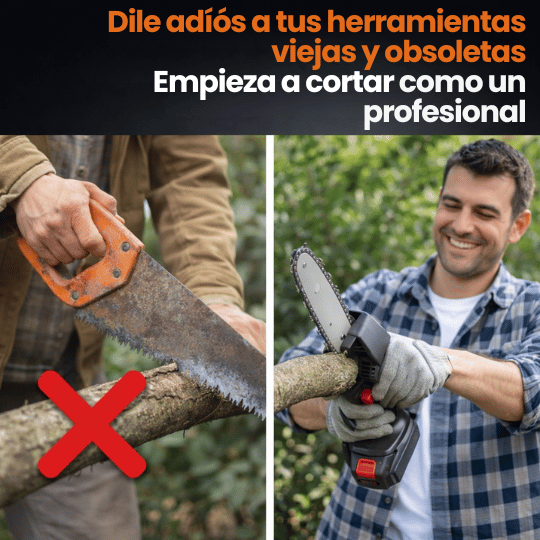 Motosierra Electrica Recargable Portátil de 7 pulgadas de Corte Rápido - Cómoda y Ligera