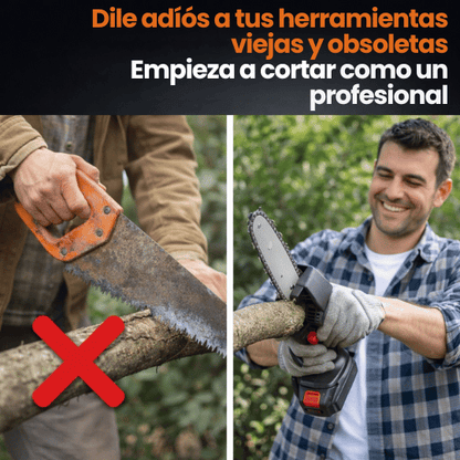Motosierra Electrica Recargable Portátil de 7 pulgadas de Corte Rápido - Cómoda y Ligera