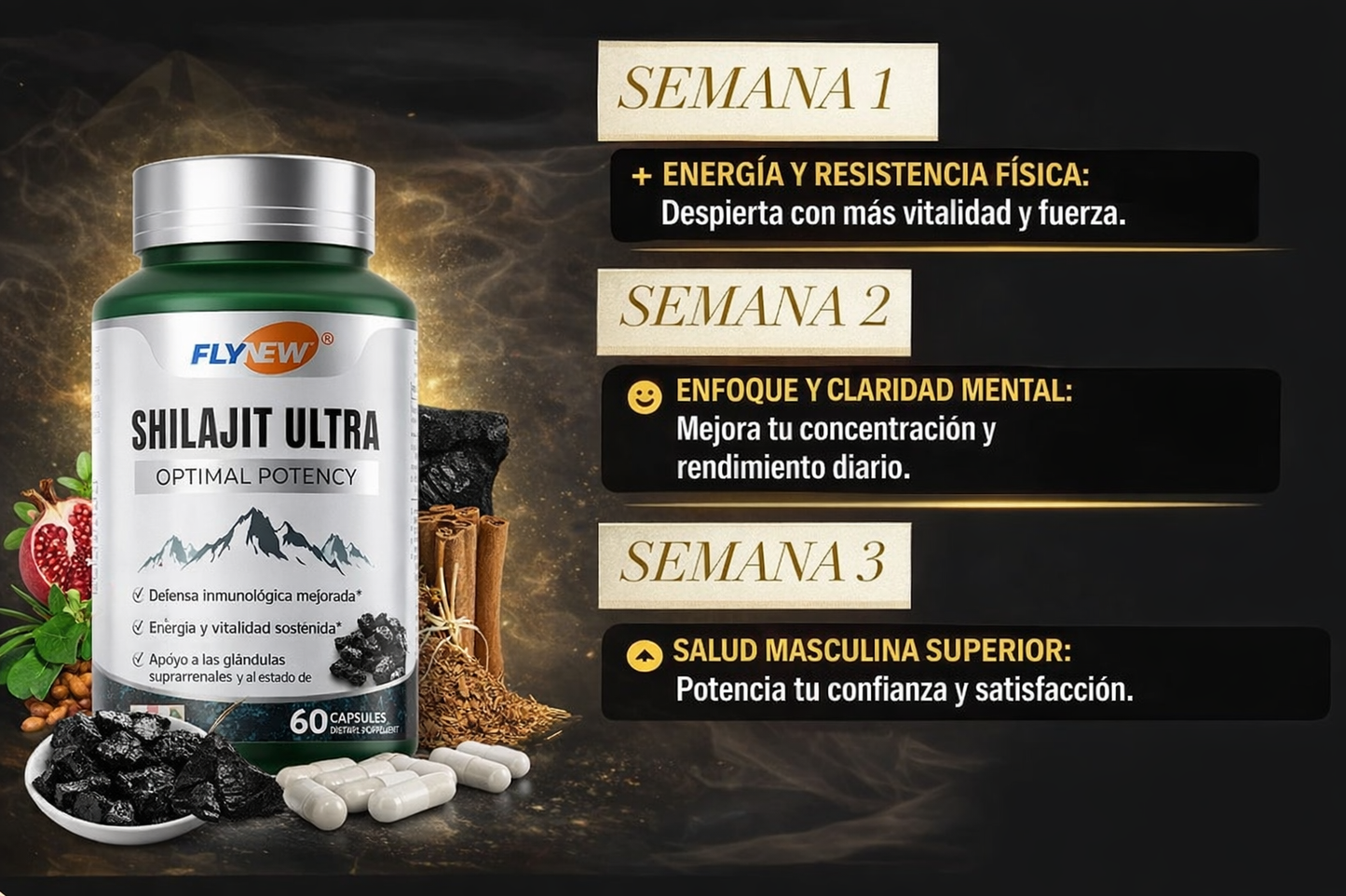 Shilajit para Hombres | Energía, Testosterona y Rendimiento Natural