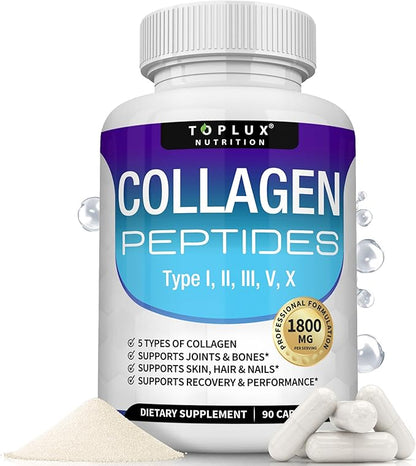 Collagen Complex Peptides - 5 tipos de colágenos - 60 cápsulas