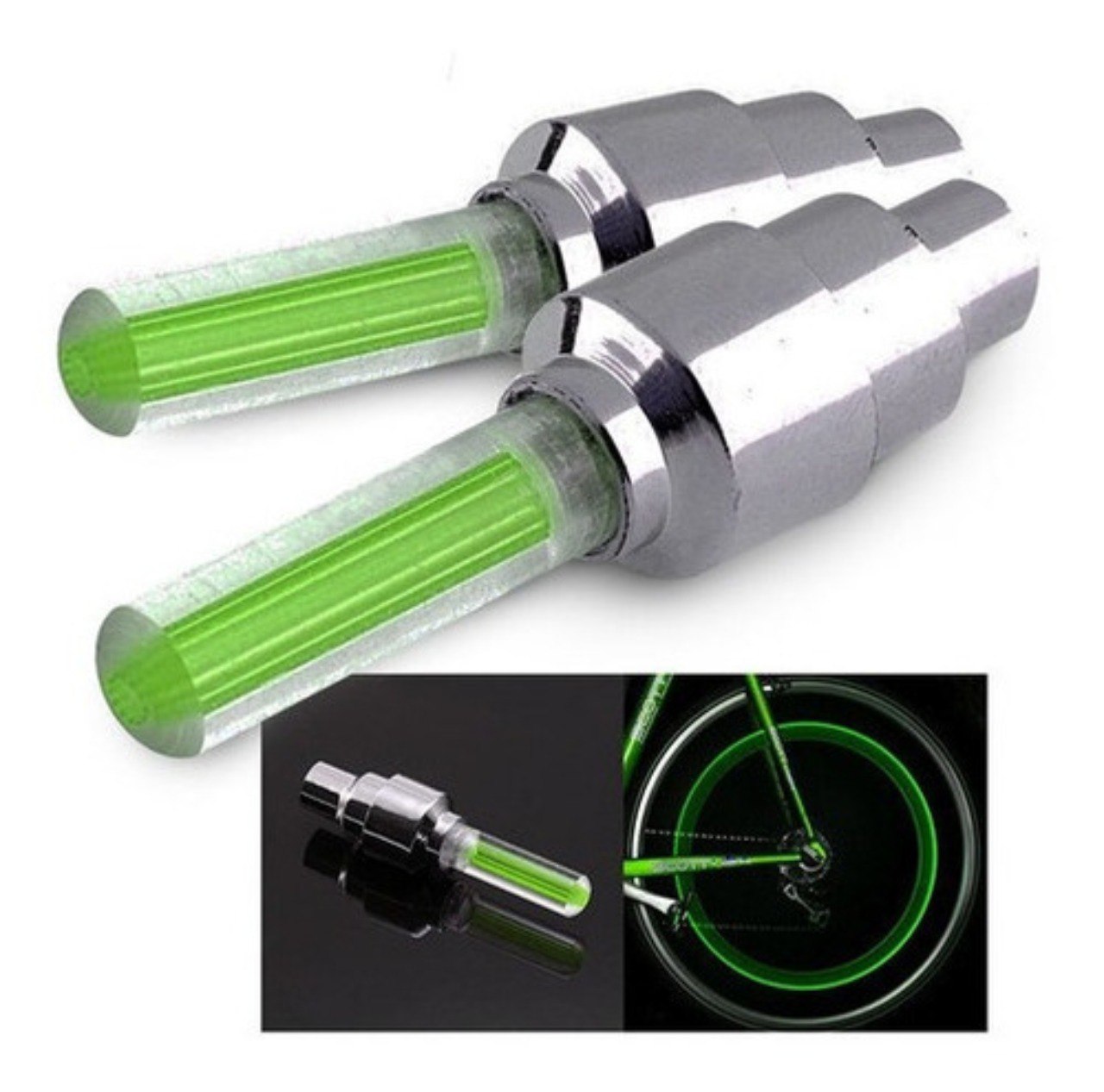 Luz Bicicleta Ciclismo Led Valvula Neón